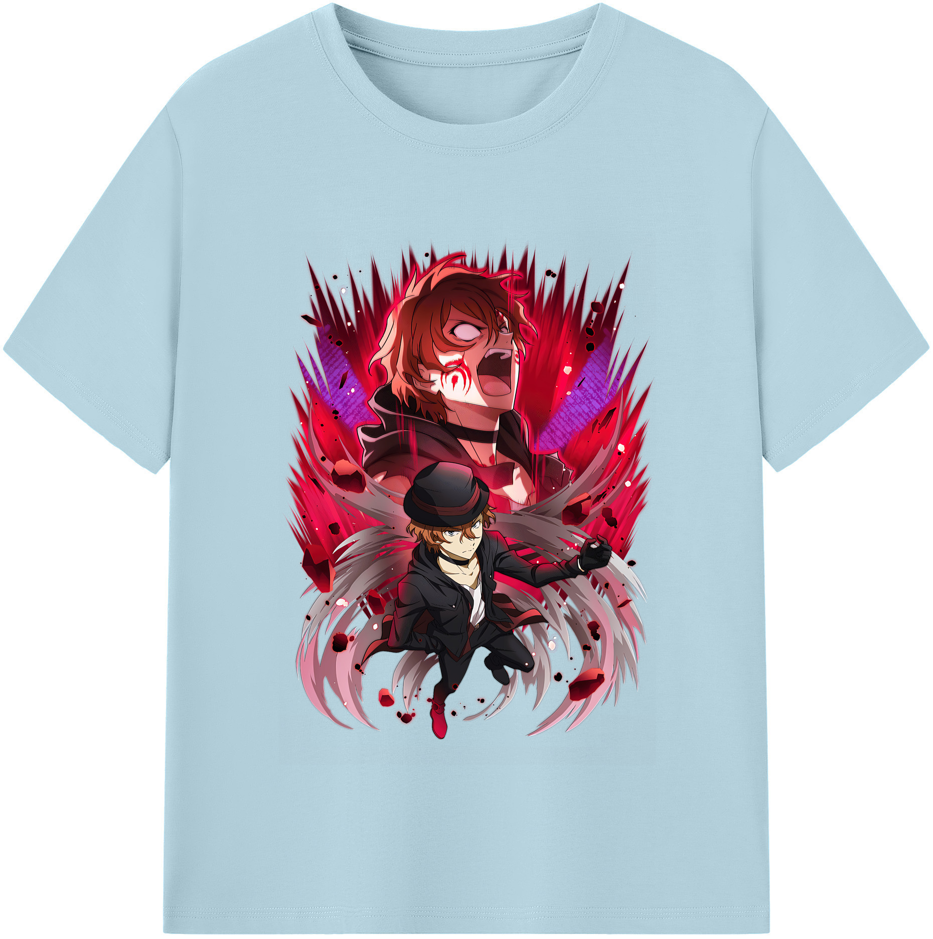 （画像用） 文豪ストレイドッグス Bungo Stray Dogs 綿100％半袖Tシャツ（フロントプリント）